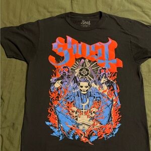 Ghost Band Black Concert Merch Graphic T-Shirt w Papa